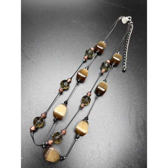 Lia Sophia Two-strand Station Necklace - Picture 5 of 6